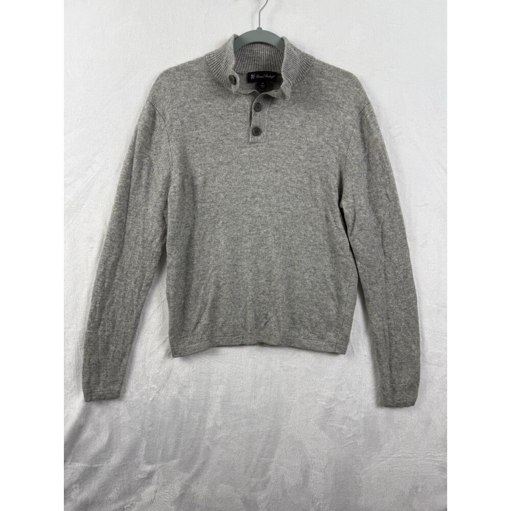 Daniel Bishop Soft 100% Cashmere Sweater Gray Four Button Long Sleeve Size Med
